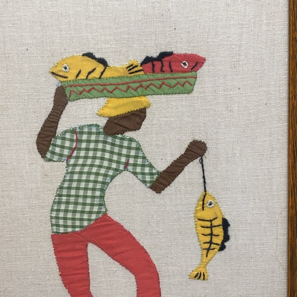 Set of 2 Vintage 70s Crewel Embroidered
Folk Art Framed - Picture 6 of 16